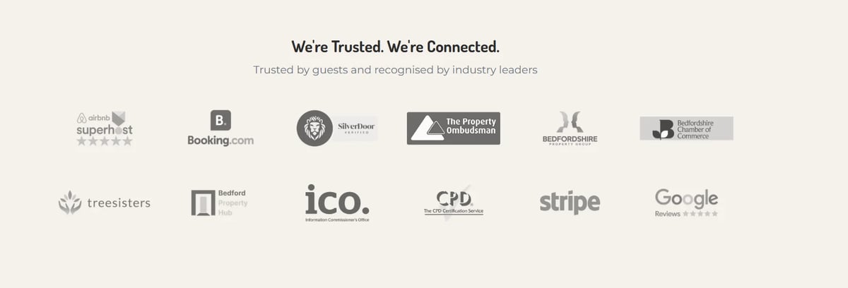 Collection of company logos representing trusted partners and connections, including Google, Stripe, CPD, and other industry leaders